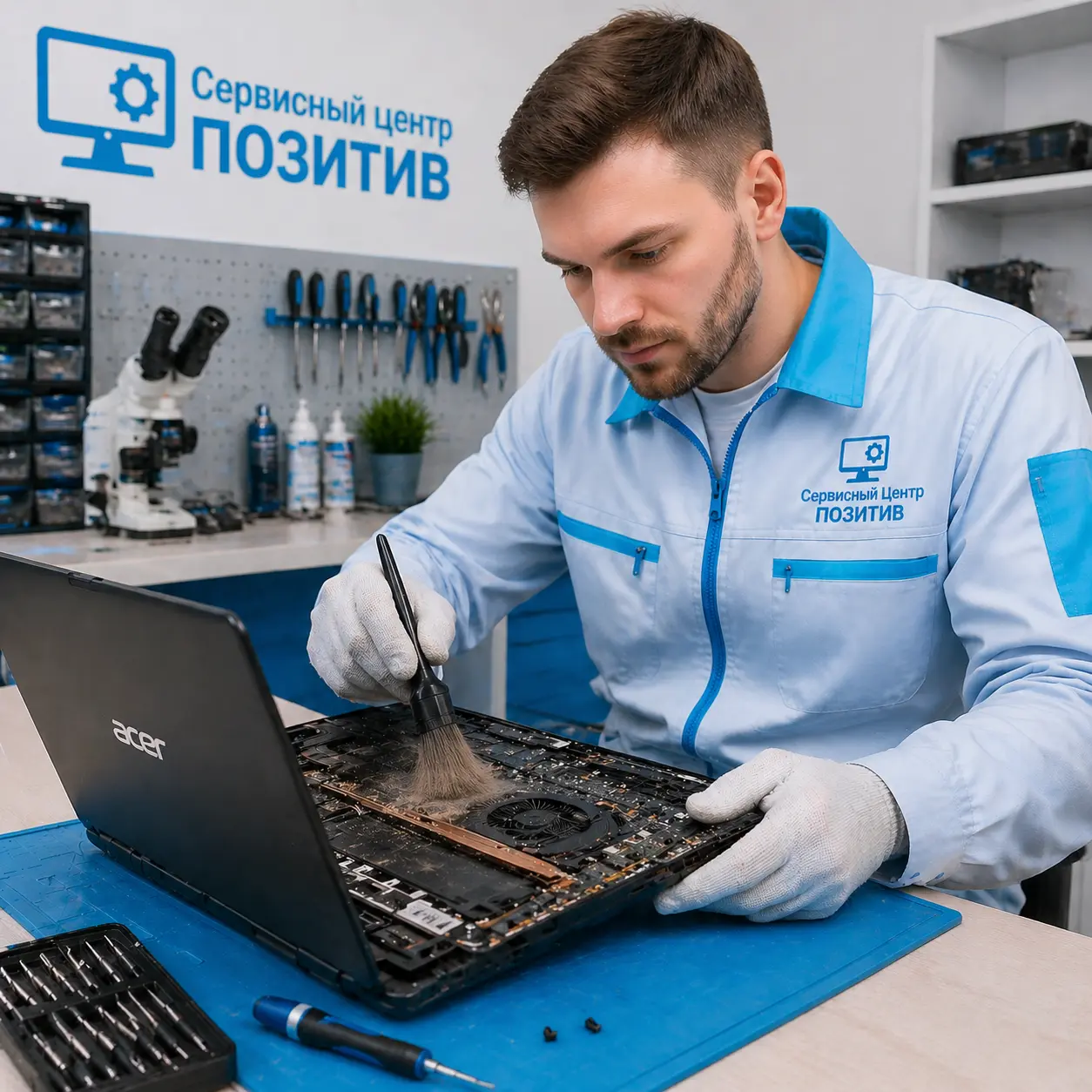 Чистка ноутбука Acer от пыли в Сестрорецке | Замена термопасты
